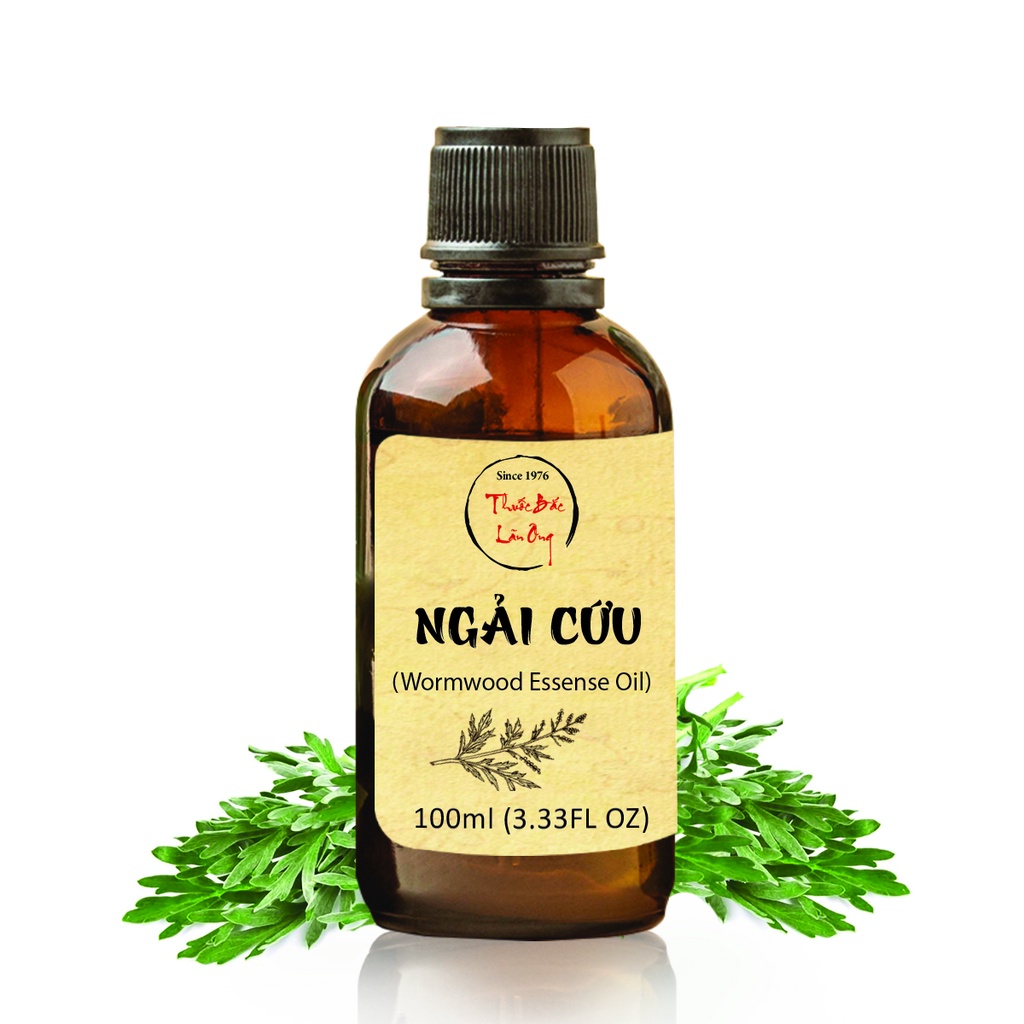 Tinh dầu Ngải Cứu 100ml, giảm đau bụng kinh, xoa bóp cổ vai gáy, cánh tay nhức mỏi, ngừa ho, cảm cúm - Thuốc Bắc Lãn Ông