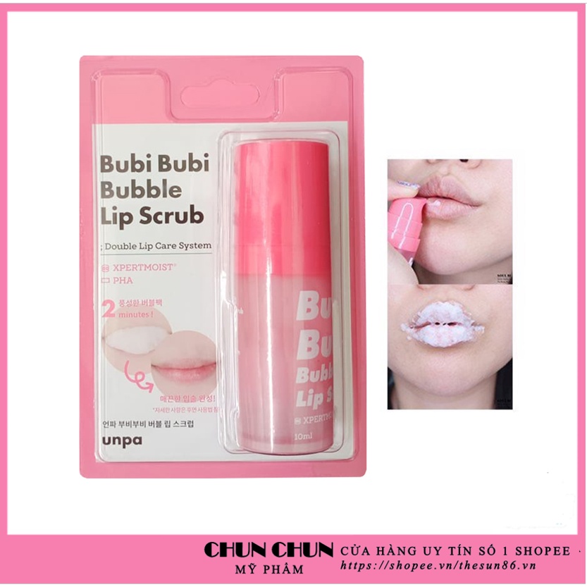 [New 2021] Son tẩy bào chết môi Bubi Bubi Bubble Lip Scrub Hàn Quốc 10ml