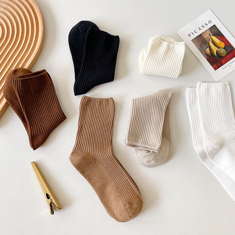 Tấ cổ cao nam nữ kiểu dáng retro trơn dễ thương 496 vải cotton co giãn thời trang