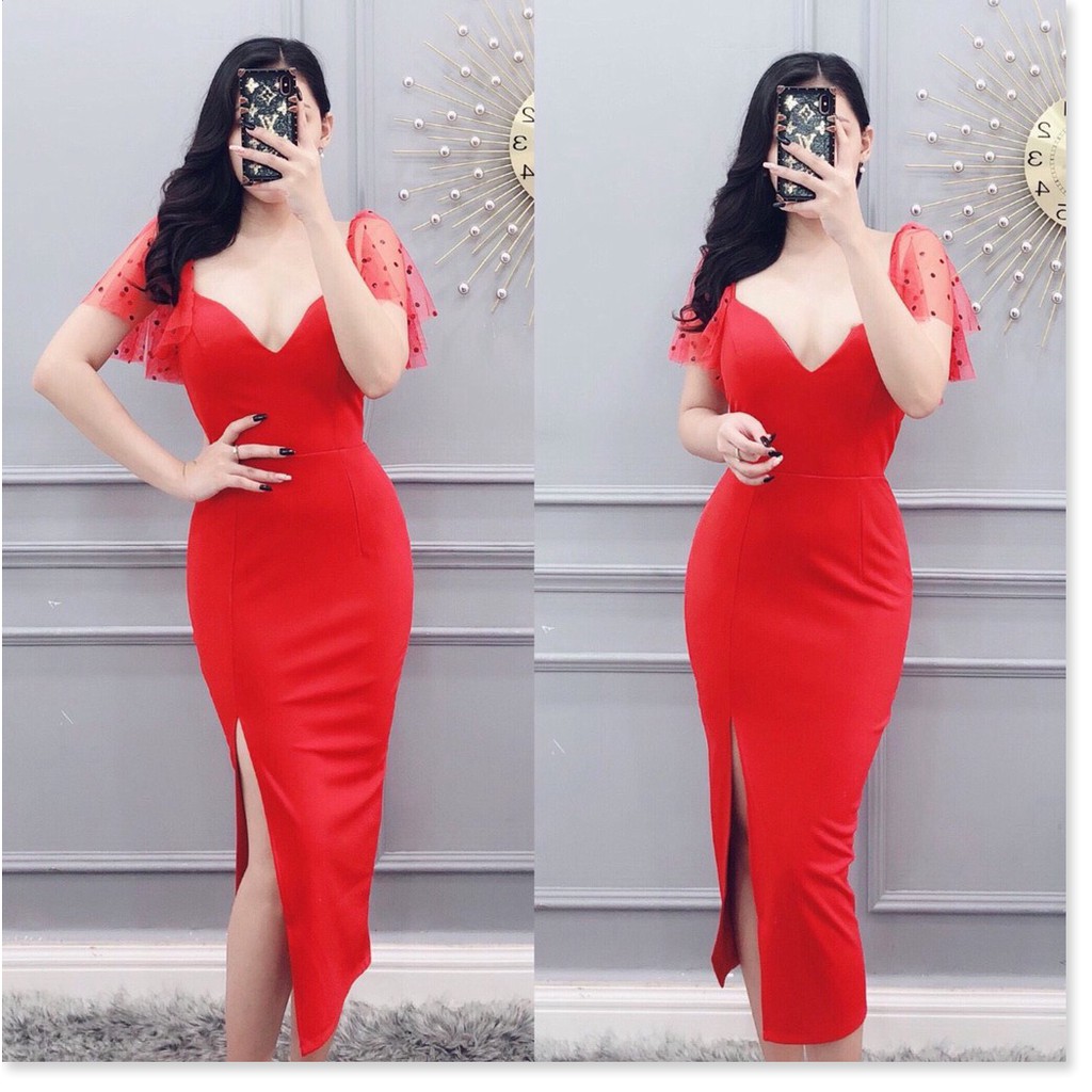 (Hình thật ) ĐẦM BODY XẺ TÀ TAY PHỐI REN HÀNG THIẾT KẾ CAO CẤP HQ