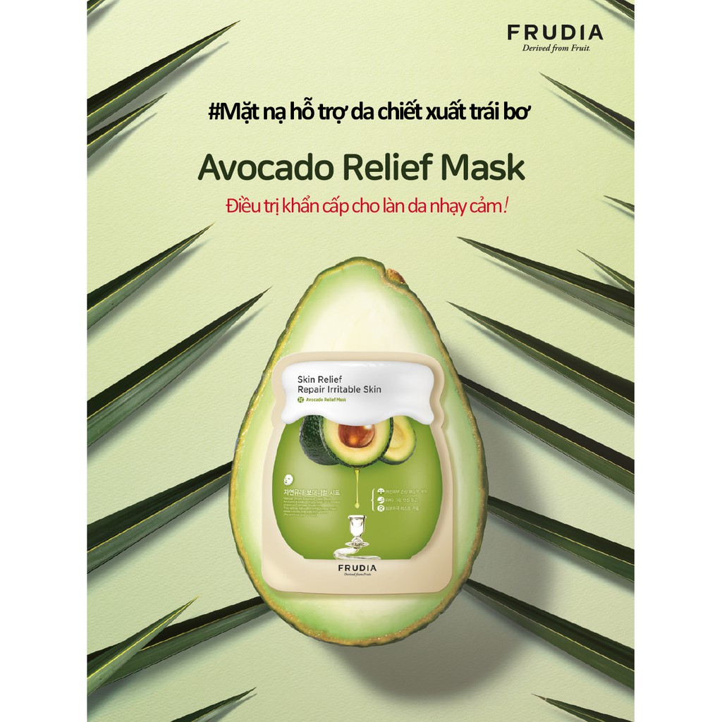 Mặt Nạ Cấp Ẩm Hỗ Trợ Da Chiết Xuất Trái Bơ Frudia Avocado Relief Mask 27ml/1pcs