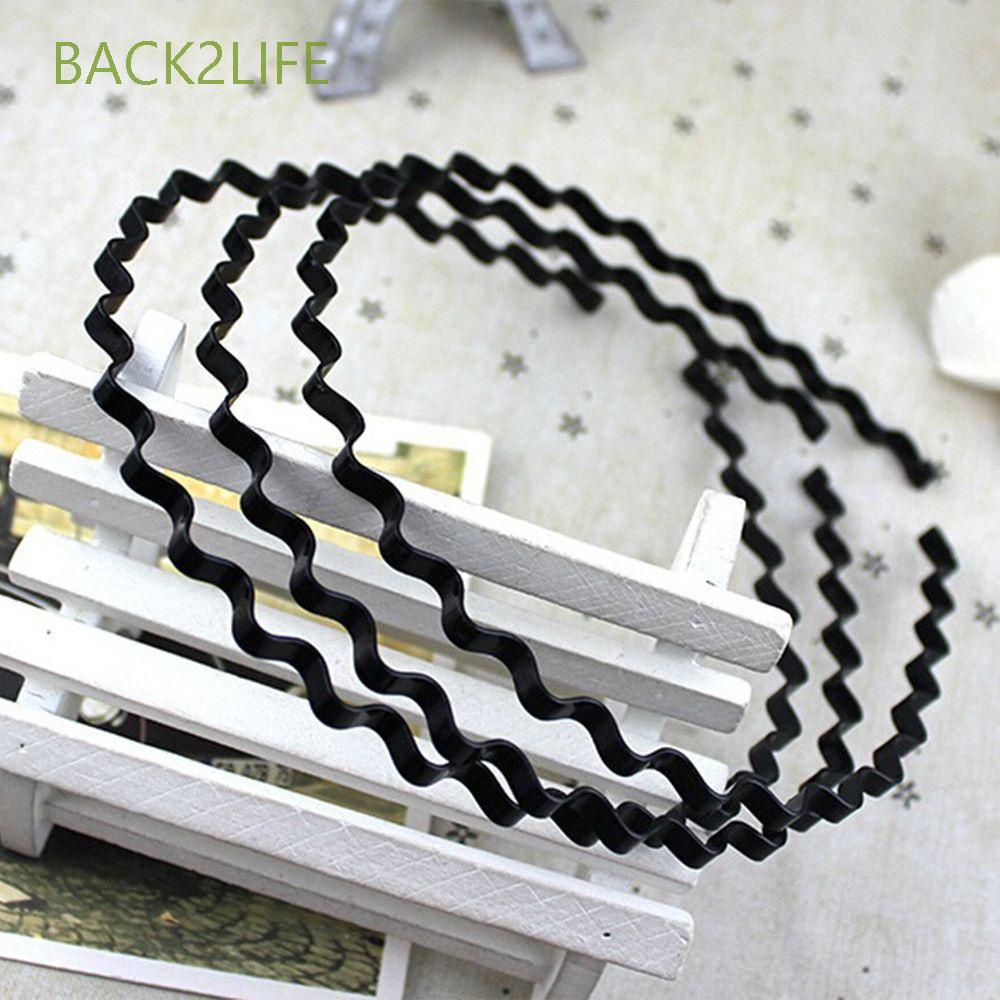 Băng đô cài tóc gợn sóng bằng kim loại màu đen/nơi sóng nhiều màu tùy chọn cho nam và nữ 2LIFE