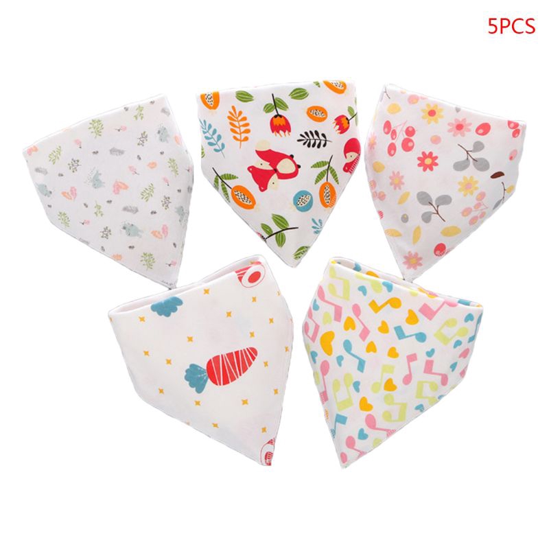 Set 5 Yếm Ăn Cotton Xinh Xắn Dành Cho Bé