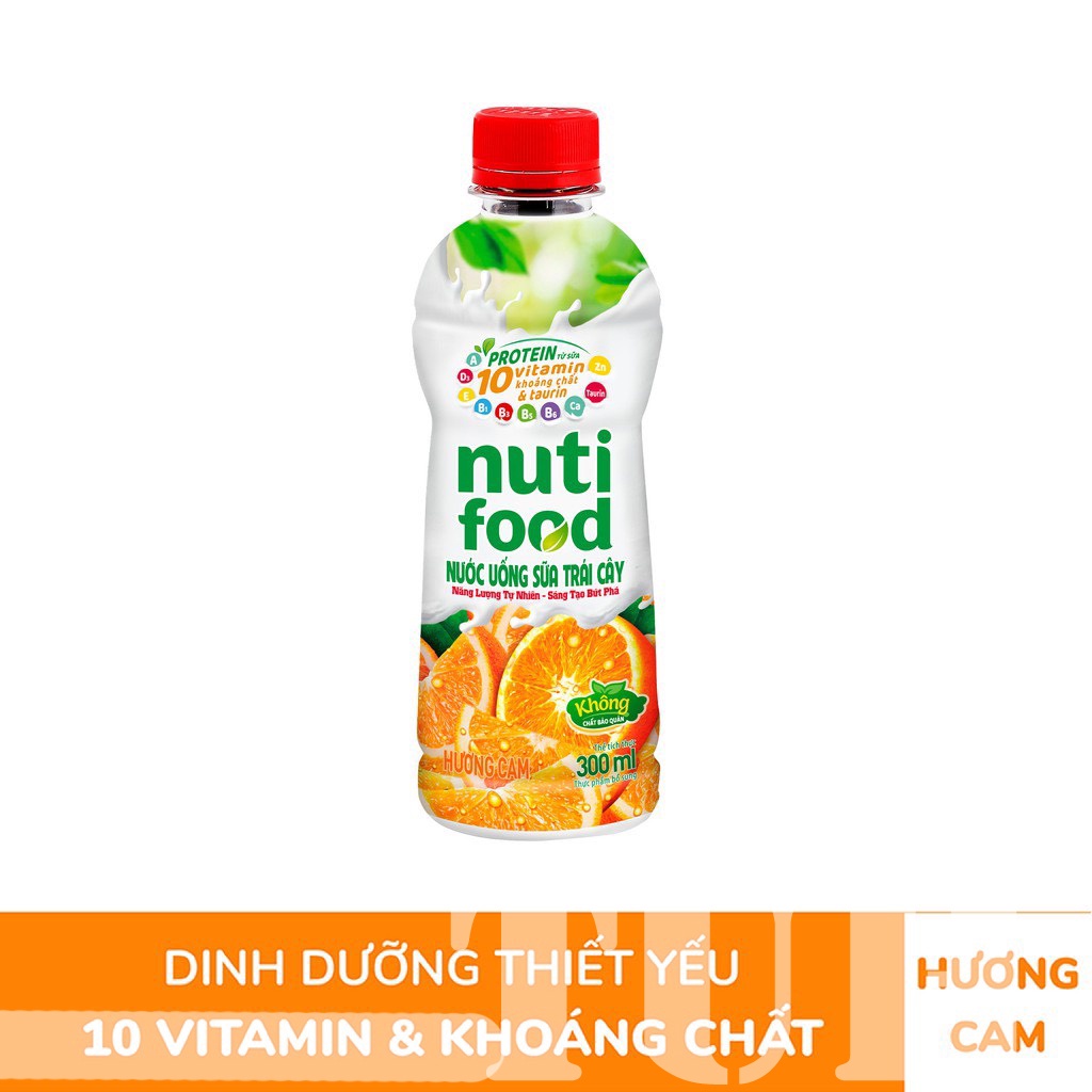 Thùng 24 Chai Nước Uống Sữa Trái Cây Hương Cam Nutifood-TUH