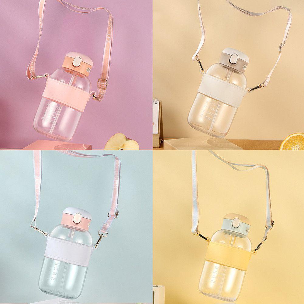 PISTA Bình Nước Thể Thao Dung Tích Lớn Có Ống Hút Và Dây Đeo Vai Cho Trẻ Em