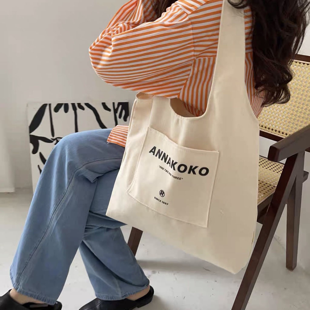 Túi tote vải canvas ulzzang đeo vai thời trang đựng đồ giá rẻ