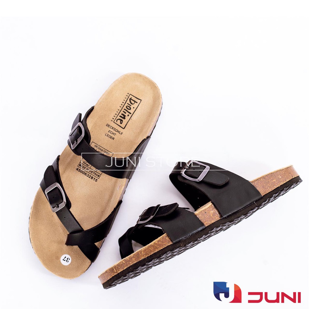 [DA PU-CHỐNG NƯỚC] PU06- Dép sandal quai đôi da PU, đế trấu Bioline - Xuất khẩu châu Âu - Juni Store