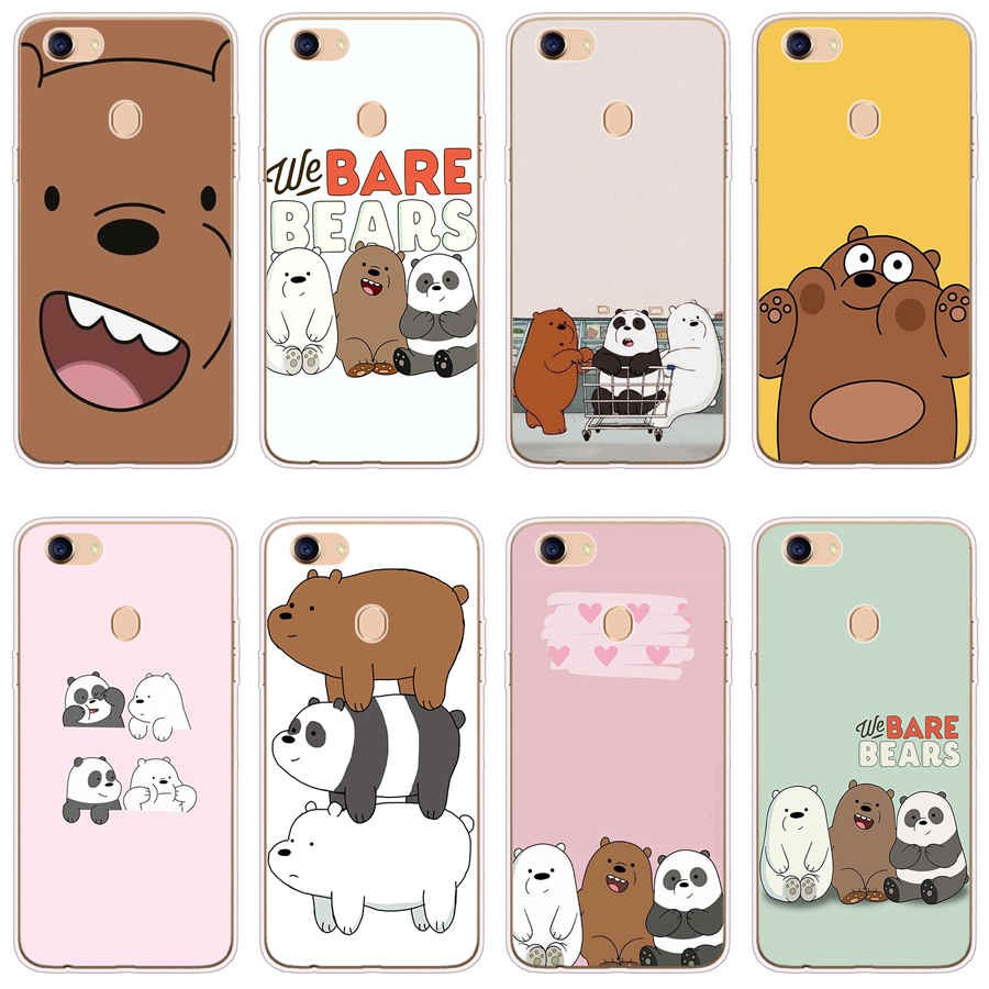 Ốp silicon Mềm In Hình We Bare Bears Đáng Yêu Cho Oppo A39 A57 Reno 2 A12 A83 F5 F7 A73