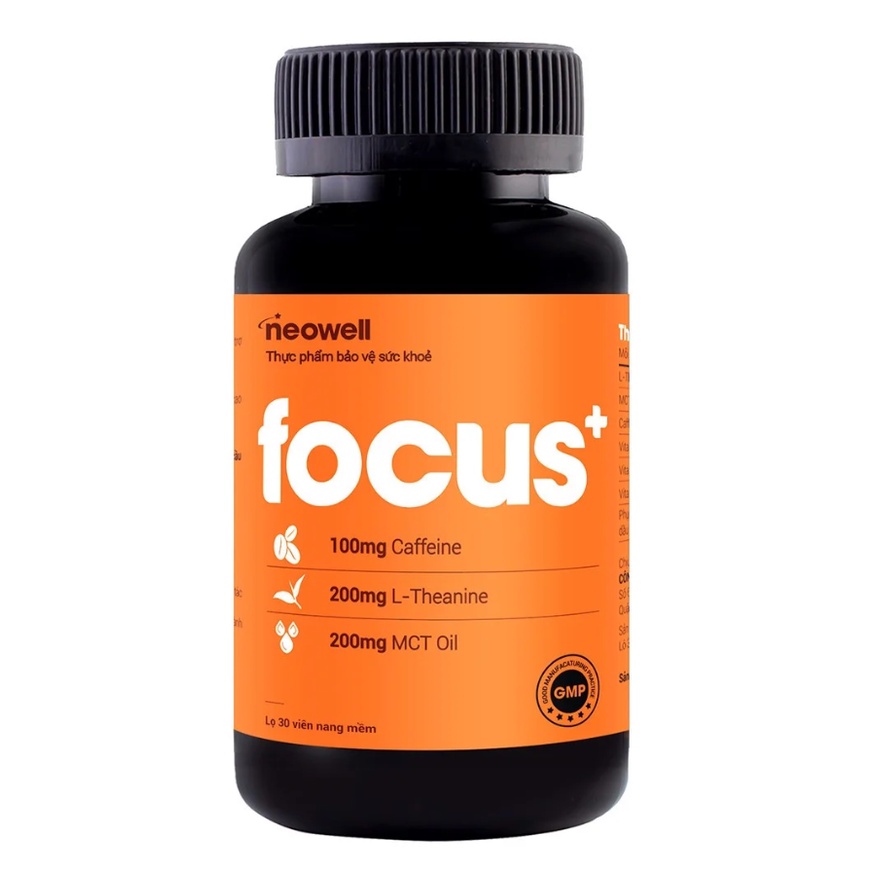 (Mua 2 tặng 1) Viên uống tăng tập trung, tỉnh táo, tăng cường năng lượng Neowell Focus+