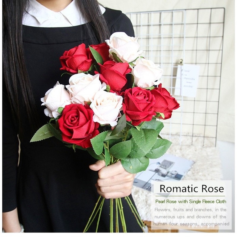 Hoa Hồng Giả Bằng Lụa Dùng Trang Trí Tiệc Cưới/Valentine