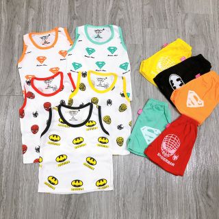 Bộ cotton ba lỗ siêu anh hùng cho bé 8-18kg