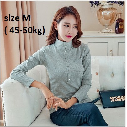 Áo Thun Thu Đông Nữ Hàng Quảng Châu, Chất Cotton 100% Mềm Mịn ( Chỉ còn 1 áo size M sale rẻ)