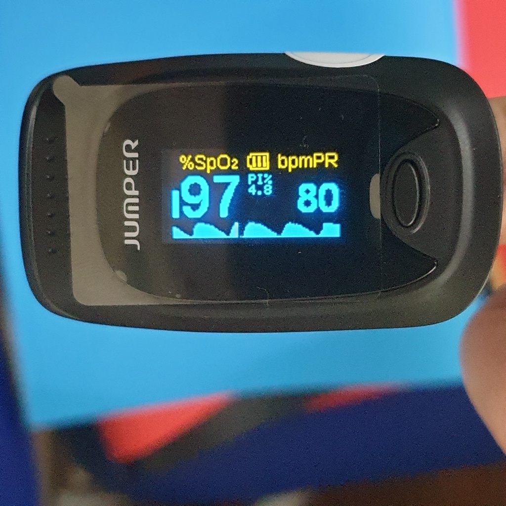 Máy đo nồng độ oxy máu và nhịp tim, chỉ số PI Jumper JPD-500D (Chứng nhận FDA Hoa Kỳ + xuất USA)