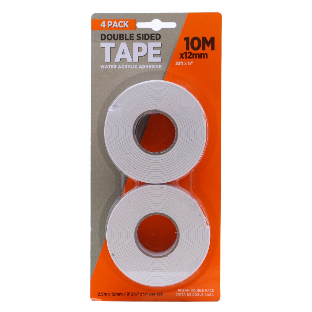 Bộ 4 Cuộn Băng Keo 2 Mặt Mỗi Cuộn Dài 2.5mx12mm Uncle Bills HY0272