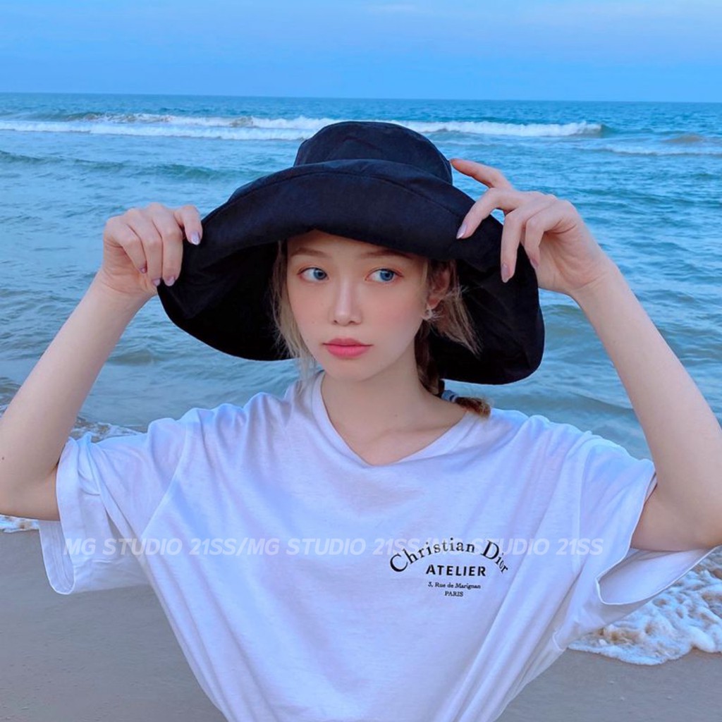 Mũ Tai Bèo MG STUDIO Rộng Vành Bằng Vải Nhung Da Đào Với 4 Màu Sắc Lựa Chọn