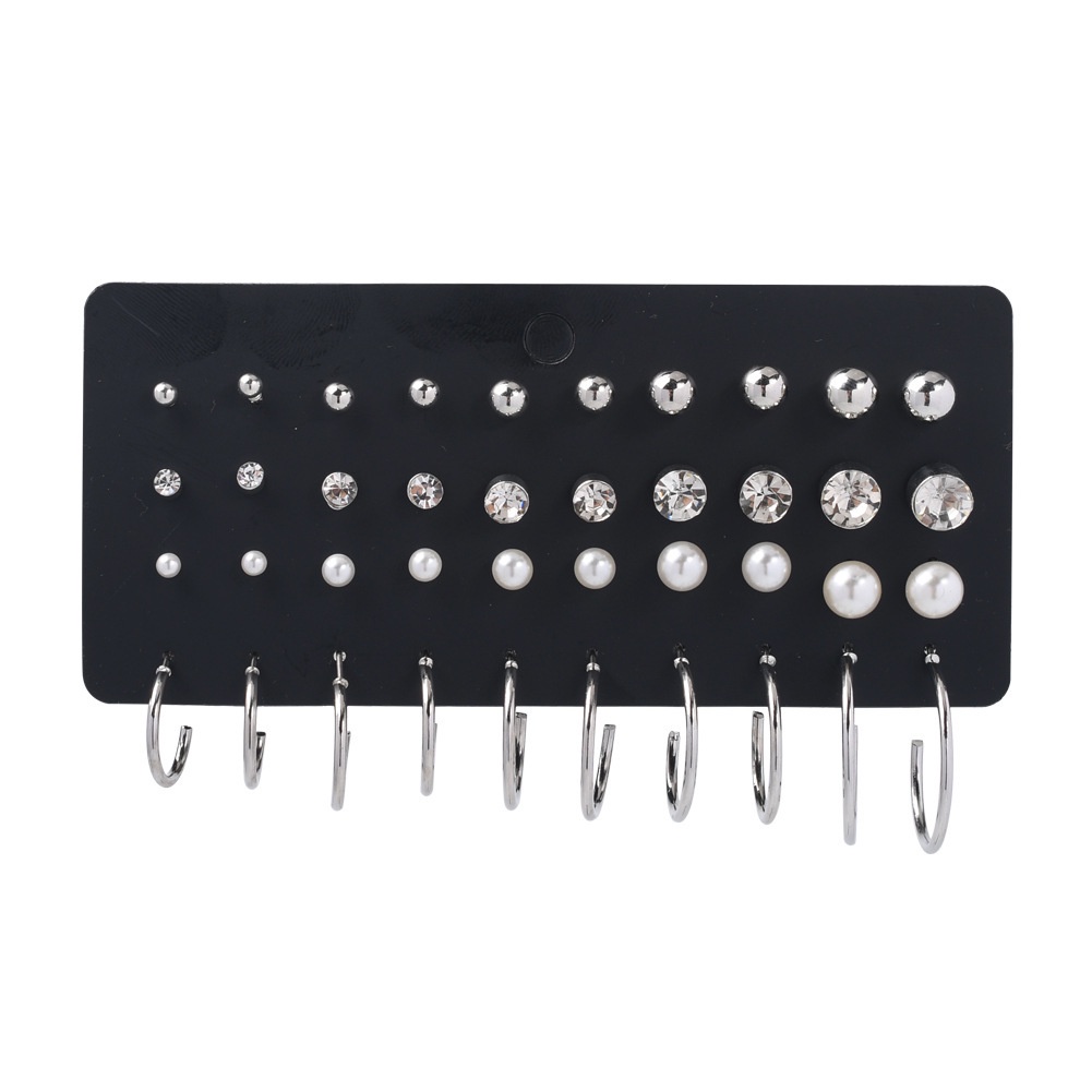 Set 20 Đôi Bông Tai Đính Đá Và Ngọc Trai Nhân Tạo Thiết Kế Mới Đơn Giản Thời Trang Dành Cho Nữ