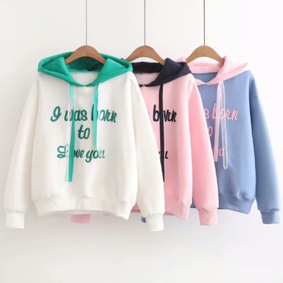 Áo nỉ hoodie cho bé gái từ 6-65KG size đại áo khoác trẻ em LOVE YOU