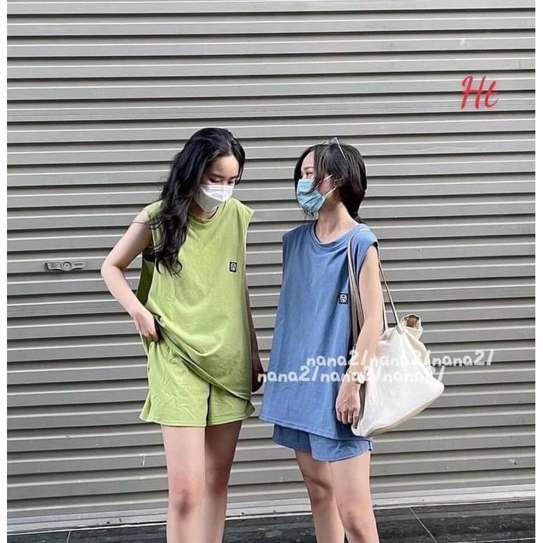 Bộ tanktop logo bò sữa HT12