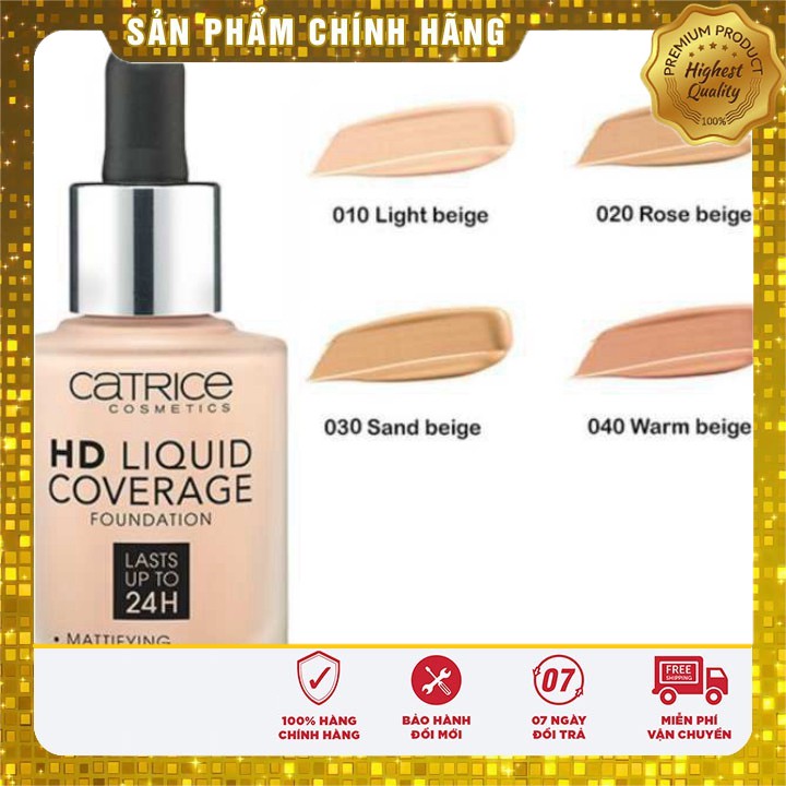 [HÀNG CHÍNH HÃNG_FREESHIP] Kem nền Catrice HD Liqiud Coverage 24h -[Coco Shop]