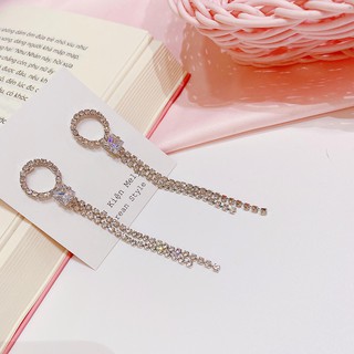 Bông tai đính đá sợi dài - mely 982