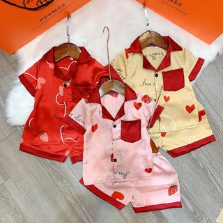 Bộ PIJAMA  chất lụa satin cực đẹp cho bé trai, bé gái