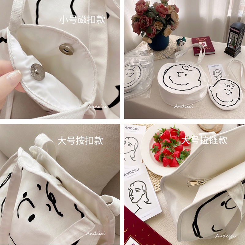 Túi vải canvas ENVIROSAX đeo vai họa tiết hoạt hình đơn giản kích cỡ lớn cho nữ