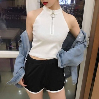 Áo yếm cổ khóa len tăm (hàng có sẵn)