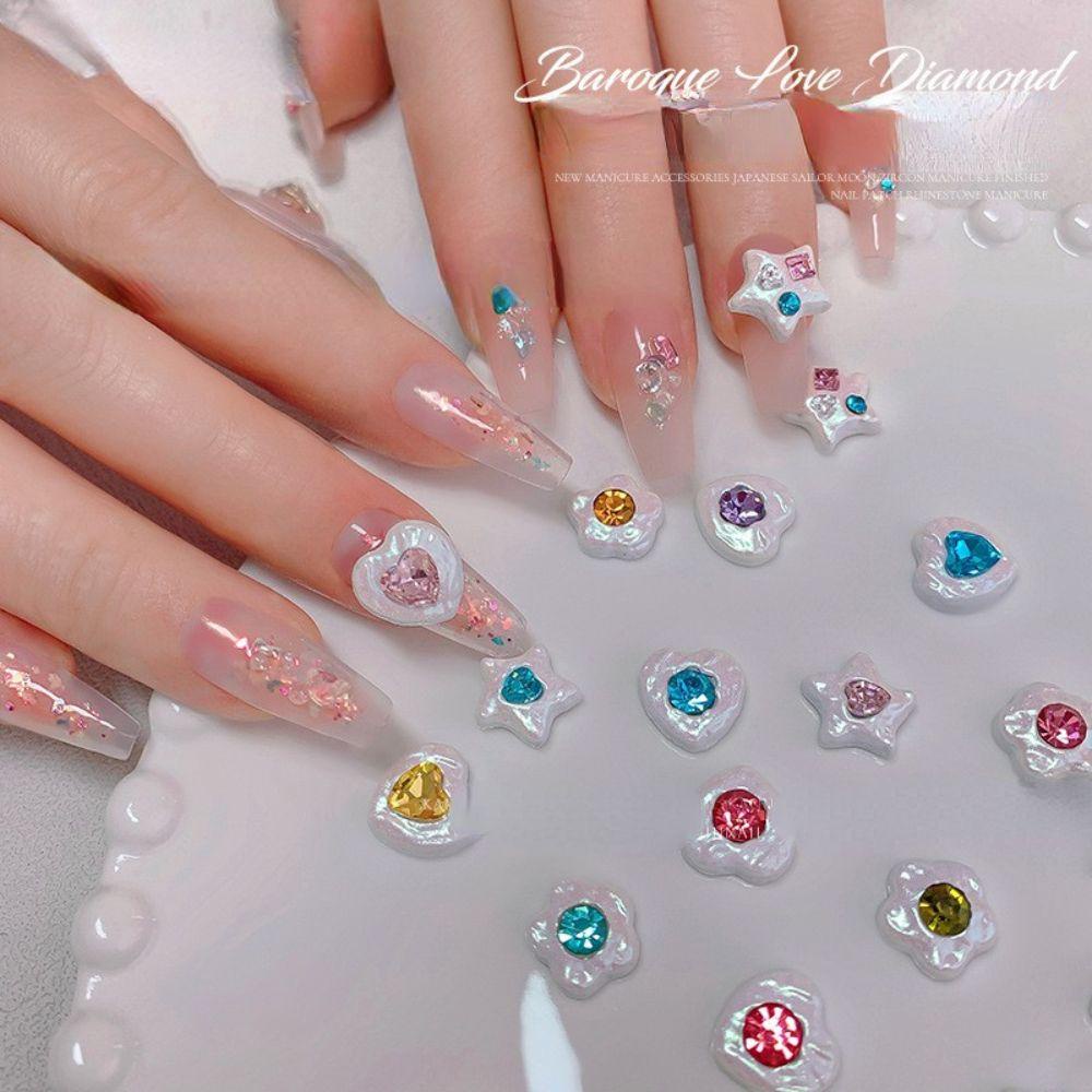 Vật Liệu Trang Trí Móng Tay Hình Ngôi Sao Năm Cánh Phong Cách Vintage|Phụ Kiện Trang Trí Móng Tay 3D Xinh Xắn