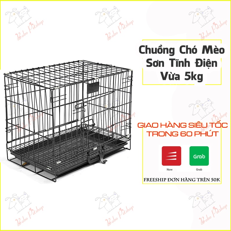 [Size S] Chuồng Chó Pug, Poodle, Chihuahua, Lồng Chó Corgi, Beagle, Phốc Sóc, Phốc Hươu Dưới 5Kg Tĩnh Điện Vân Đá