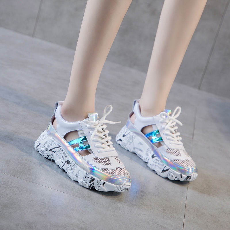 Giày Sneaker Kiểu Hàn Quốc Thiết Kế Dễ Phối Đồ Cho Nữ