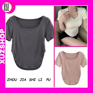 Áo thun nữ ôm body đuôi tôm dáng croptop