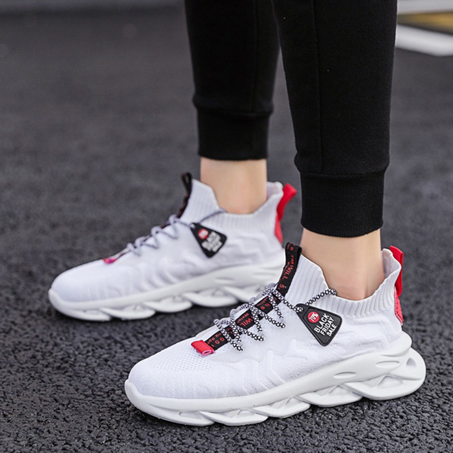 Giày thể thao nam vải dệt thoáng khí, giày thể thao đế cao su chống trượt màu trắng black friday G1 | BigBuy360 - bigbuy360.vn