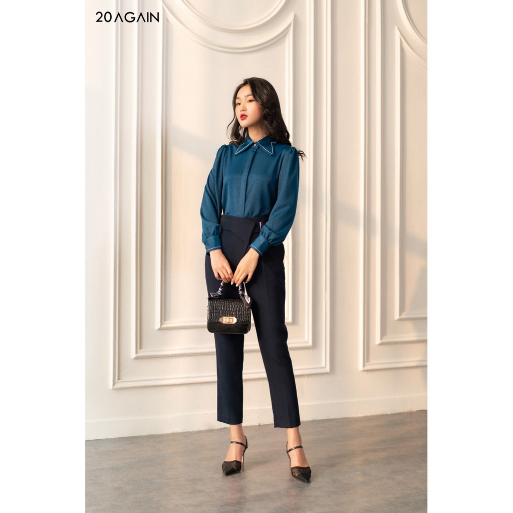 [Mã WABRM50 giảm 15% đơn 99k] Áo sơ mi chần chỉ trang trí 20AGAIN ASA1301 | BigBuy360 - bigbuy360.vn