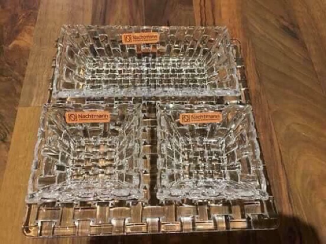 SET KHAY ĐĨA PHA LÊ NACHTMANN 4 MÓN  BOSSA NOVA đựng mứt Tết, hoa quả các loại hạt - made in Germany