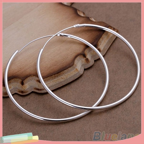 Đôi Khuyên Tai HìNh VòNg TròN LớN Mạ BạC ThờI Trang Cho Nữ