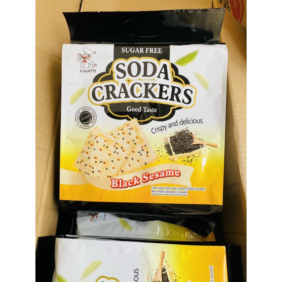 Bánh Ăn Kiêng Không Đường Mè Đen Soda Crackers