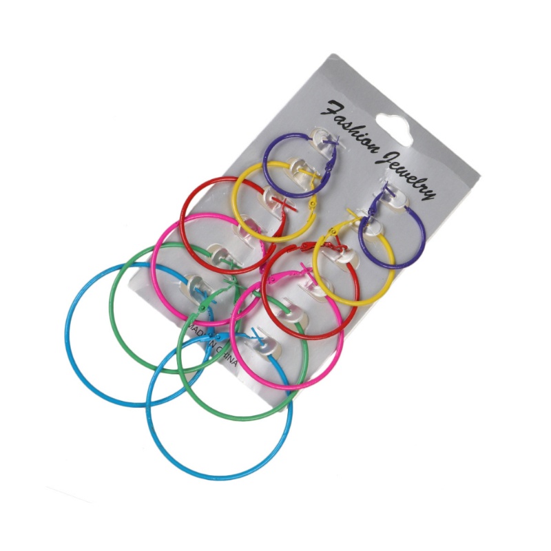 Set 6 Cặp Hoa Tai Dạng Vòng Thời Trang Dành Cho Nữ