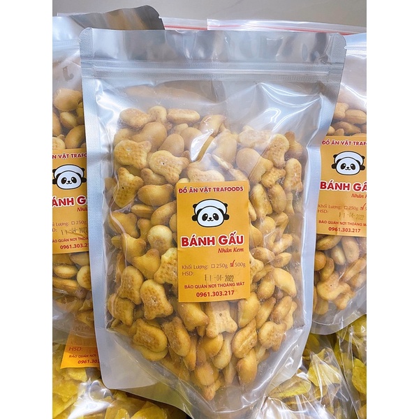 [Mã 55FMCGSALE1 giảm 10% đơn 250K] 500G Bánh gấu nhân kem Thiên Hồng thơm ngậy