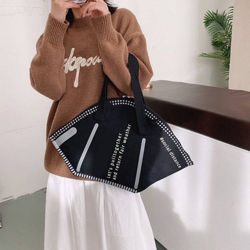 Túi Tote Vải Canvas Sức Chứa Lớn Kiểu Dáng Đơn Giản Thời Trang Cho Nữ