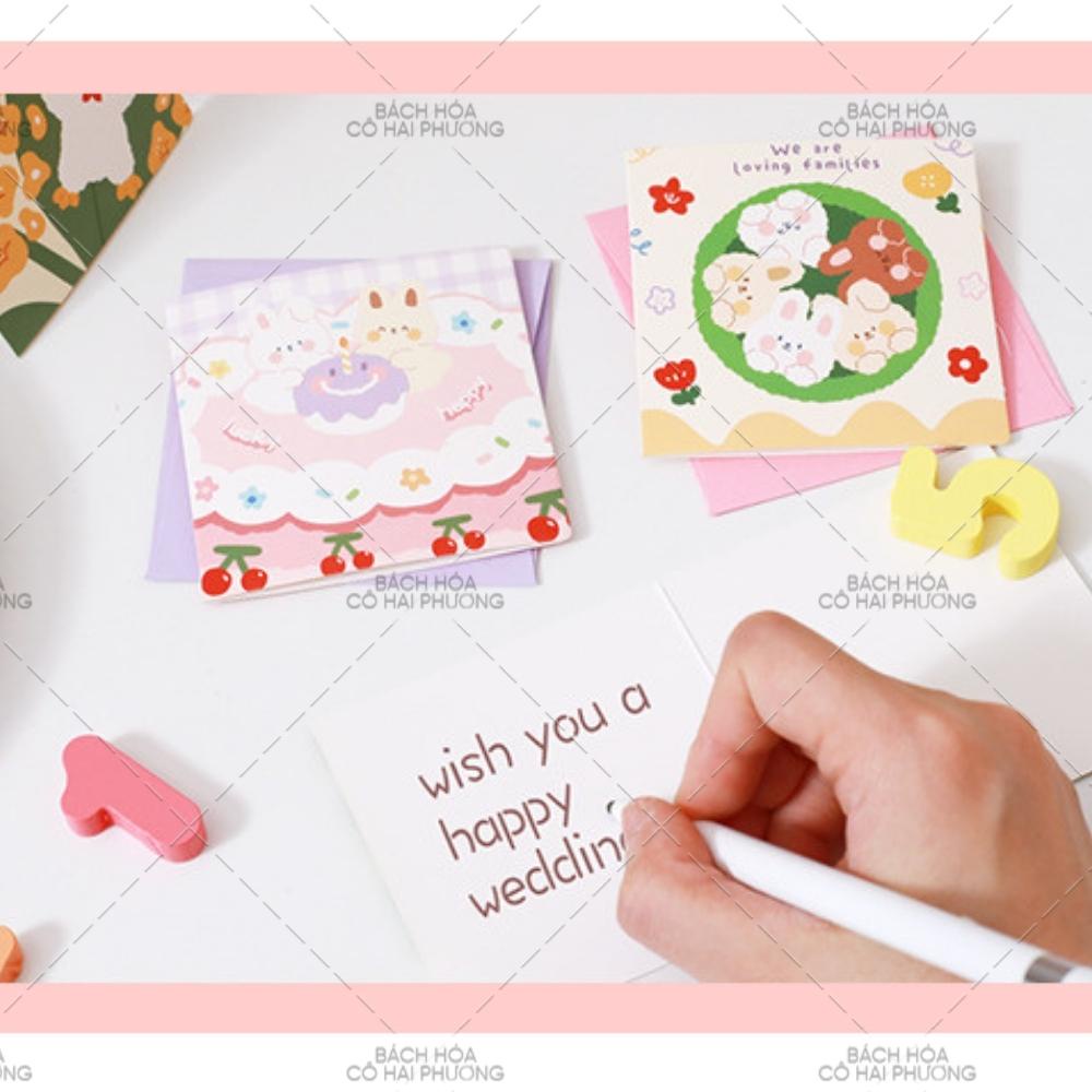 Chúc mừng Sinh Nhật, thiệp cảm ơn, quà tặng in họa tiết kawaii, hoạt hình dễ thương cute