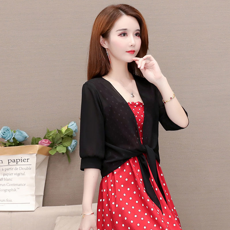 Áo Khoác cardigan Vải Voan Mỏng Tay Lỡ Màu Trơn Thời Trang Chất Lượng Cao