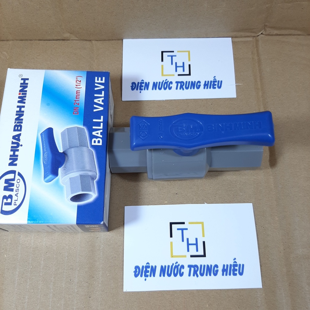 Van nhựa, van tay sắt, van khóa nước Bình Minh phi 21, 27, 34