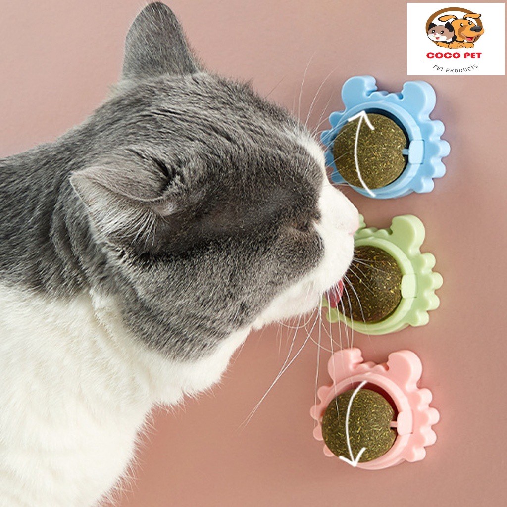 Catnip - Cỏ Bạc Hà Cho Mèo Hình CUA Dạng Xoay Gắn Tường Có Nắp Đậy Giúp Mèo Thư Giãn Tiêu Búi Lông