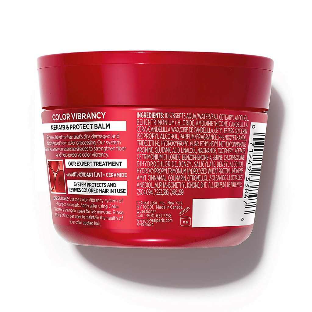 Kem Xả Giữ Màu cho tóc nhuộm L'Oréal Paris Elvive Color Vibrancy Repair and Protect Balm 250ml (Mỹ)