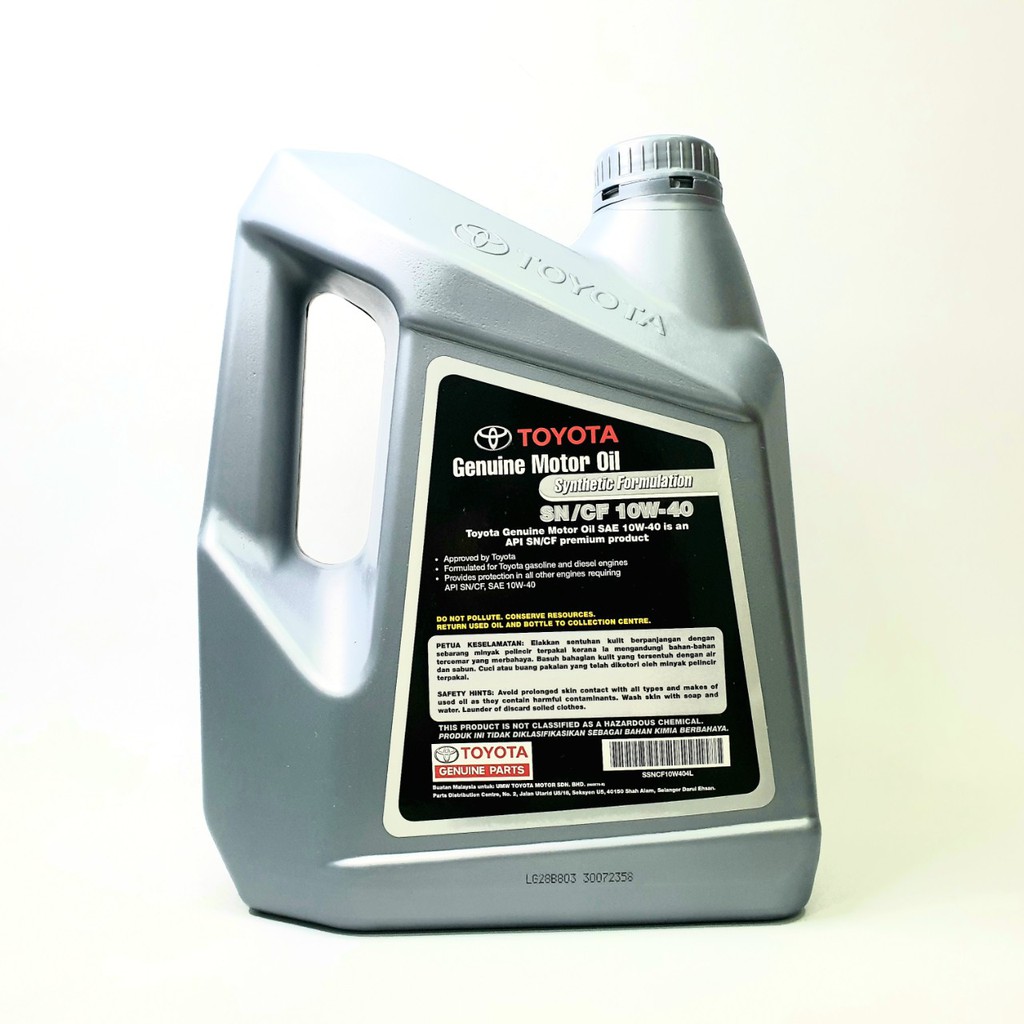 Nhớt Toyota genuine motor oil synthetic formulation 10W40 4L