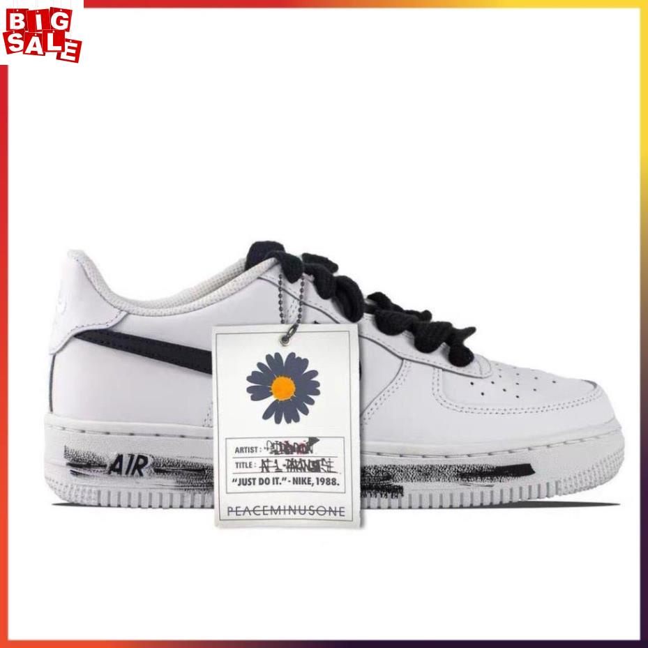 🔻 Giày Nam Nữ Trắng Cổ Thấp G Dragon, Giày Nike Air Force 1 AF1 Trắng Hoa Cúc Đế Sơn ' _mi9 : ! ' 🍉