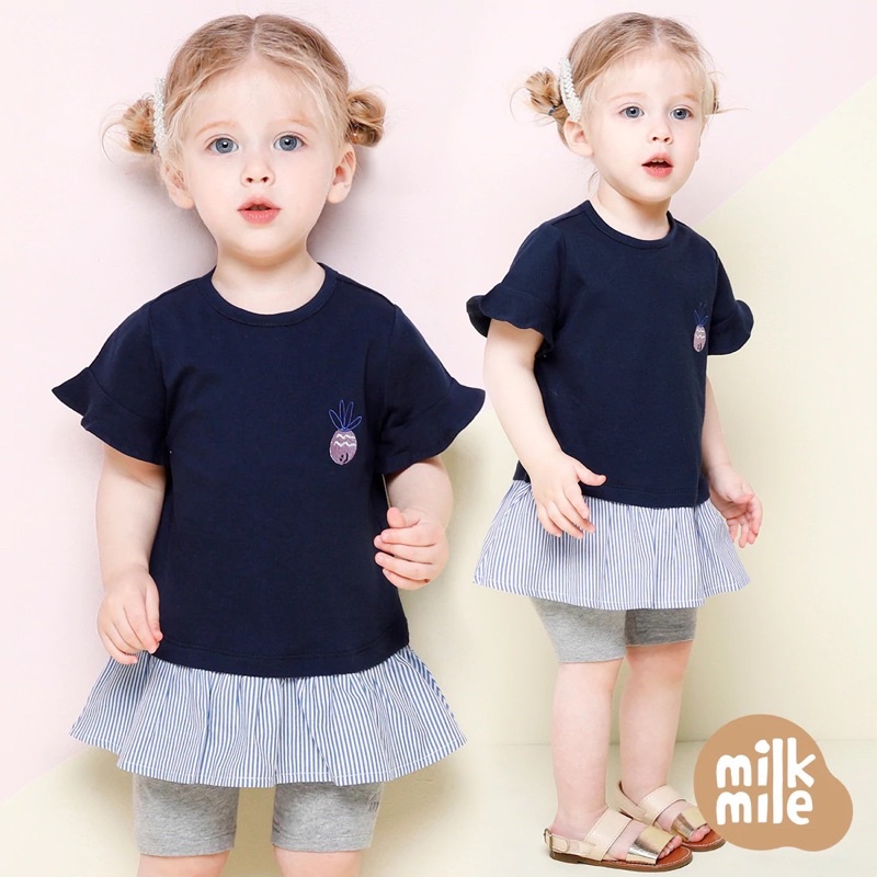 Set Milk Mile áo váy - legging xuất Hàn dư xịn cho bé gái1