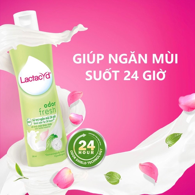 [250ml] Dung dịch vệ sinh phụ nữ Lactacyd lá trầu odor fresh/ Soft &amp; Silky/ Pro Sensitive