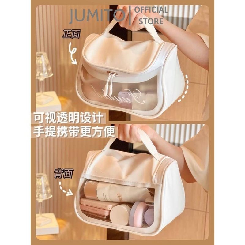 Túi xách nữ COS.METIC BAG đựng đồ mỹ phẩm đa năng nhiều ngăn nhựa PVC chống thấm nước JUMITO T3.003.HO