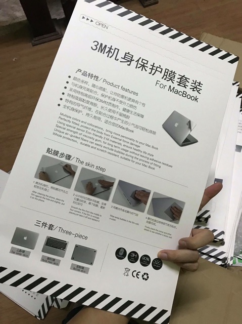 Dán 3M full body Macbook 3in1 gồm nắp, đáy và kê tay màu bạc | BigBuy360 - bigbuy360.vn